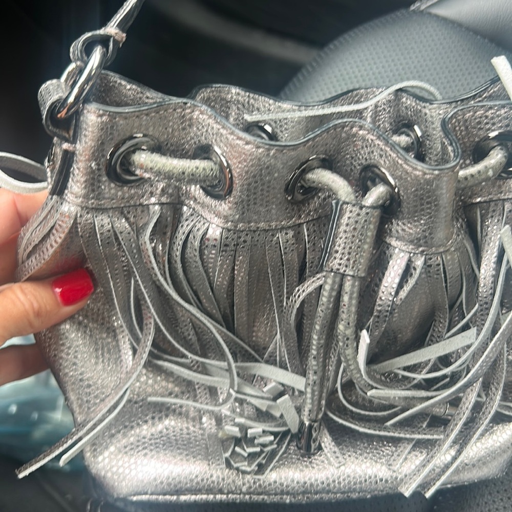 Milly leather fringe purse